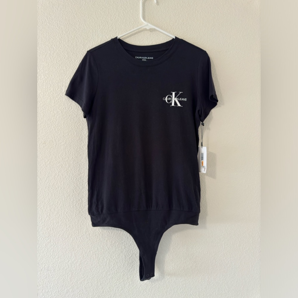Calvin Klein Black Tee Bodysuit Sz Small